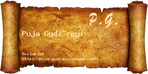 Puja Györgyi névjegykártya